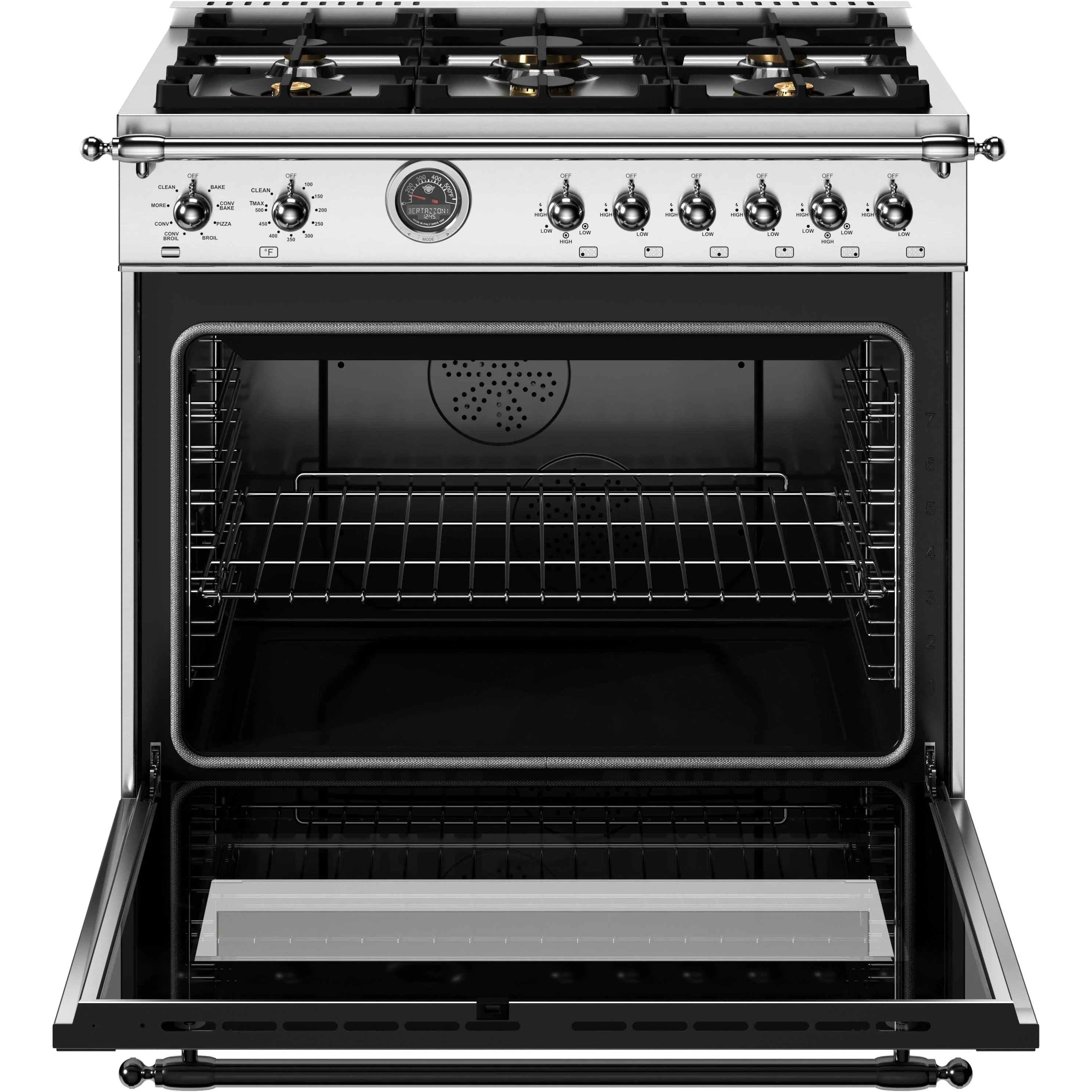 Bertazzoni Cuisinière amovible biénergie de 36 pouces HER366BCFEPXT - Image 2