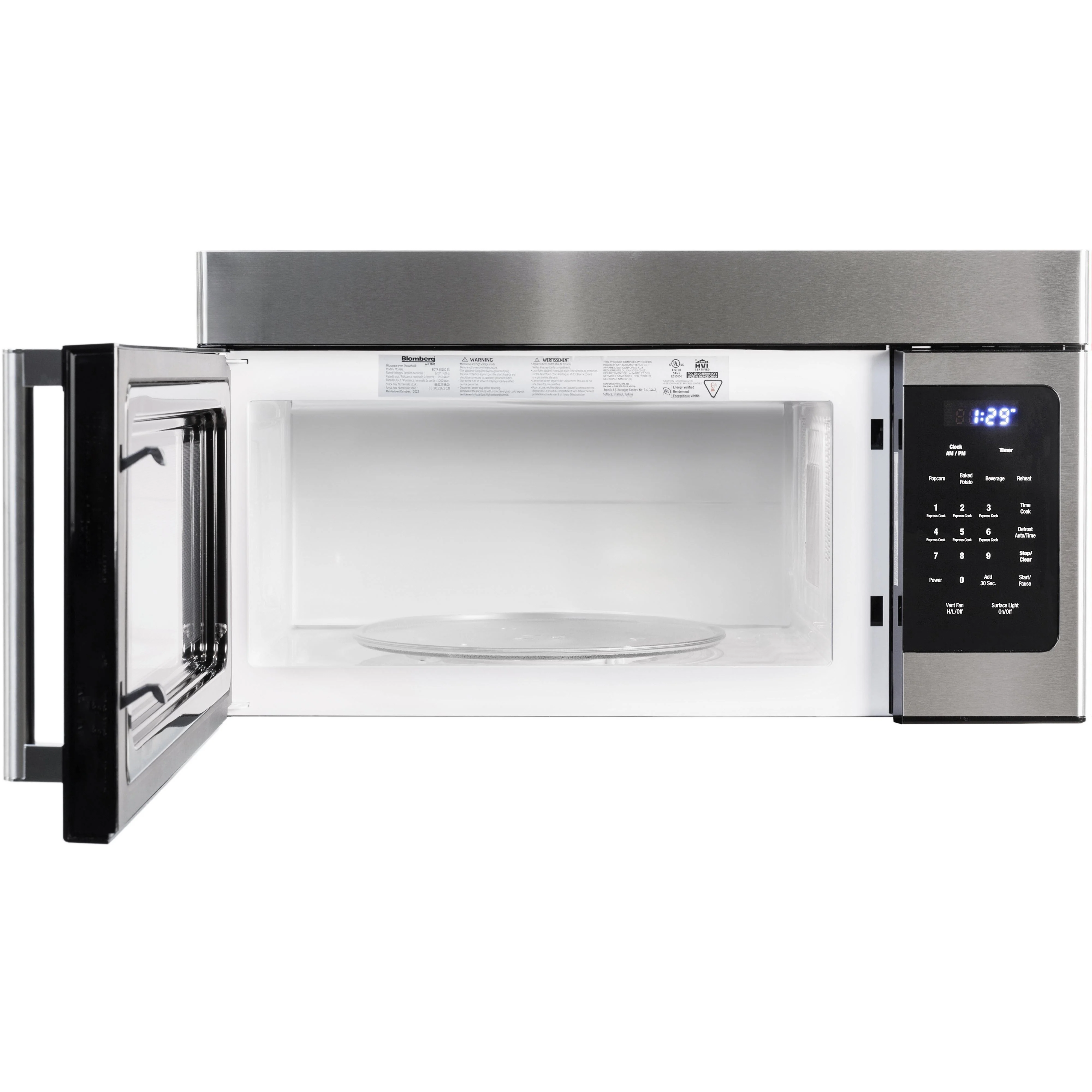 Blomberg Four à micro-ondes à hotte intégrée de 30 po, 1.6 pi cu BOTR30100SS - Image 4