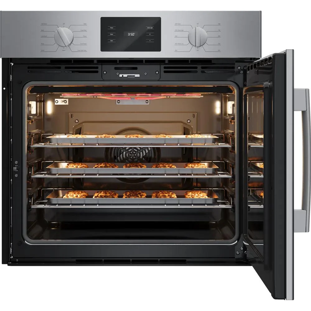 Bosch Four mural encastré simple de 30 pouces, 4,6 pi. cu. avec technologie convection - Porte ouverture à droite HBL5455RUC - Image 2