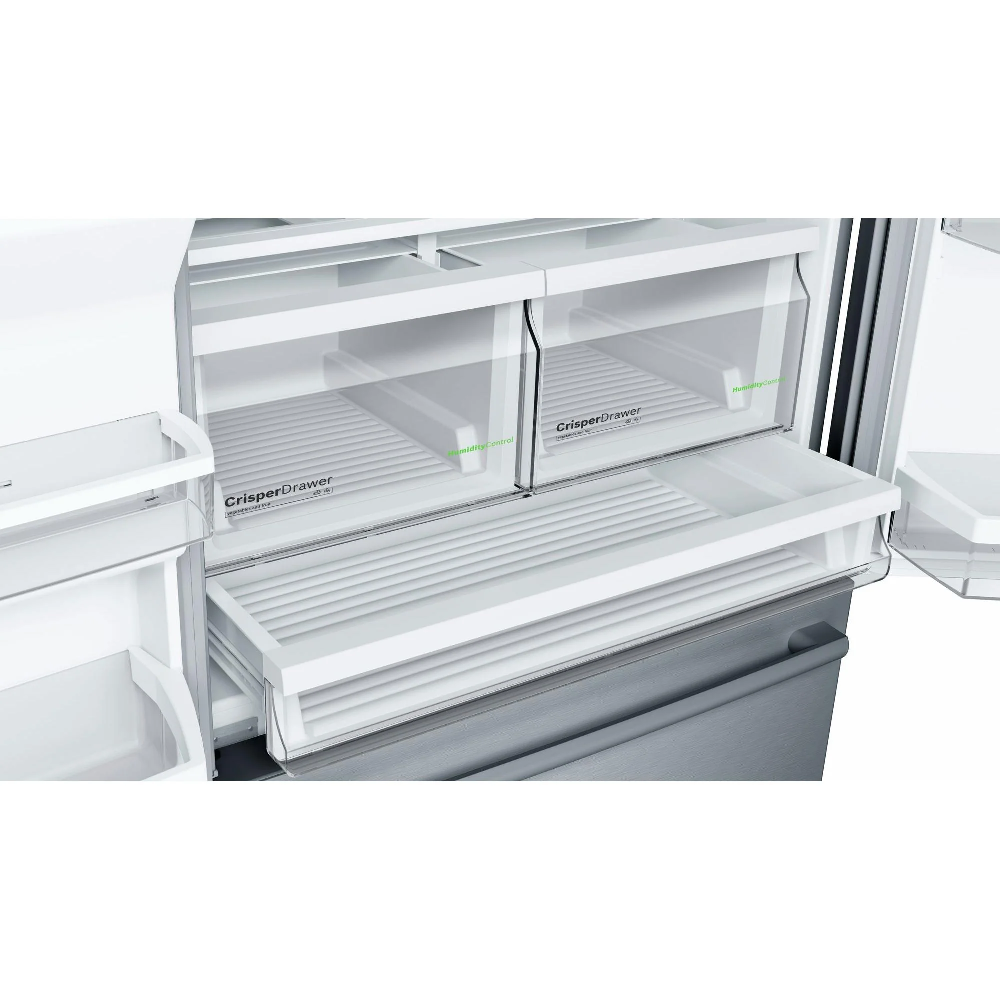 Bosch Réfrigérateur trois portes avec porte à deux battants de 36 po, 25 pi cu avec système de distributeur d'eau et de glaçons B26FT50SNS - Image 4