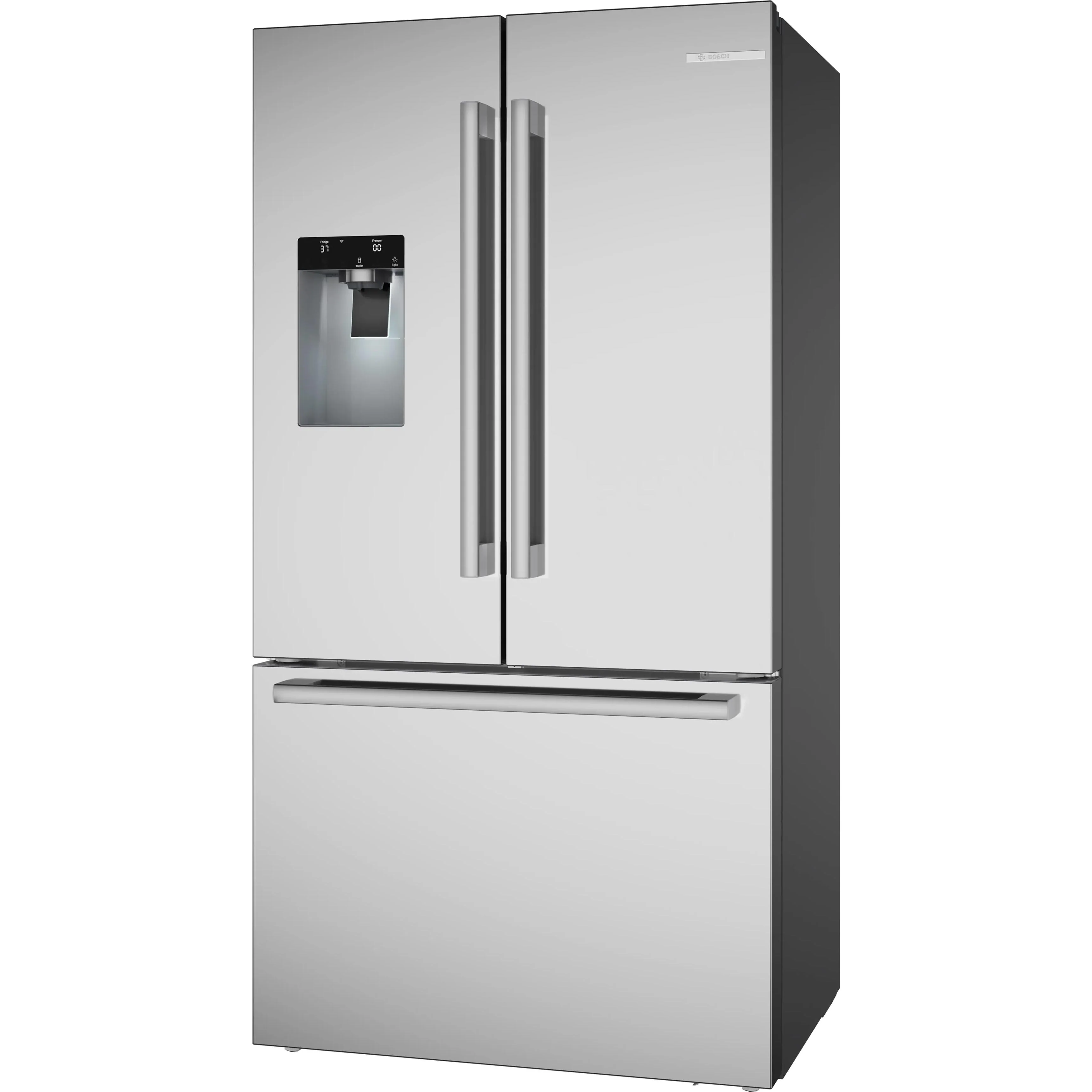Bosch Réfrigérateur trois portes avec porte à deux battants à profondeur de comptoir de 36 pouces, 21,6 pi. cu. avec distributeur d'eau et de glaçons B36CD52SNS - Image 3