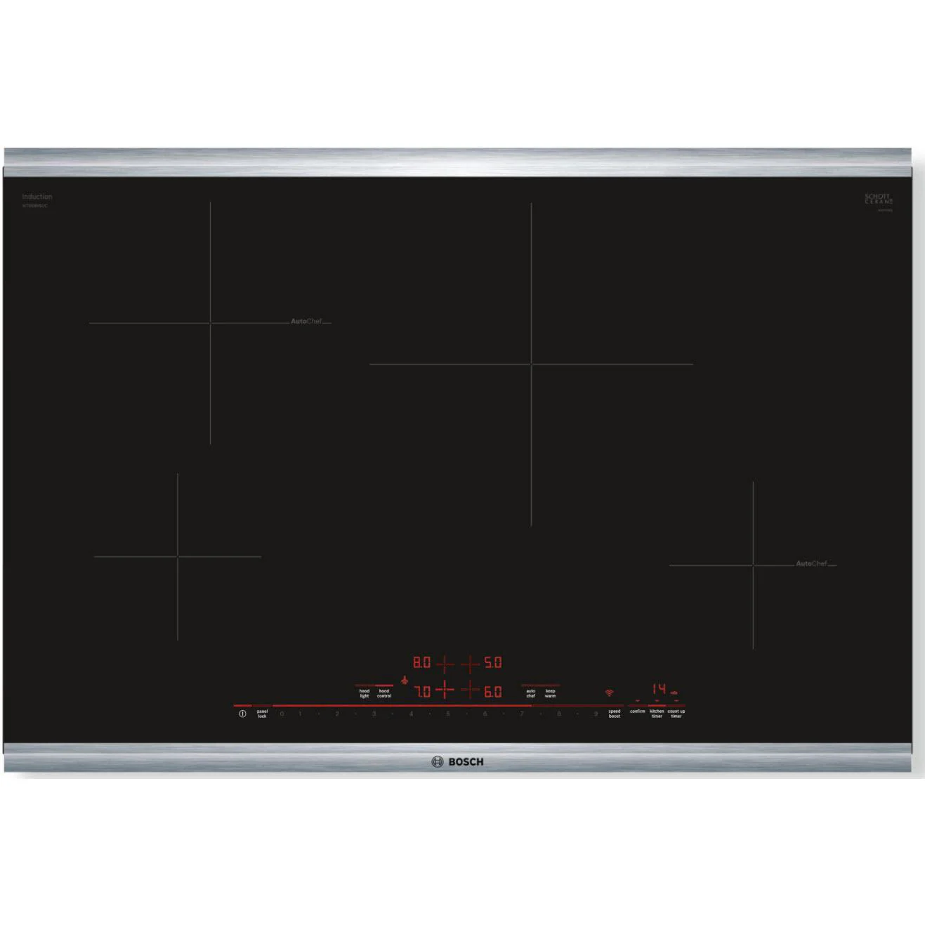 Bosch Table de cuisson encastrée à induction avec AutoChef® NIT8060SUC