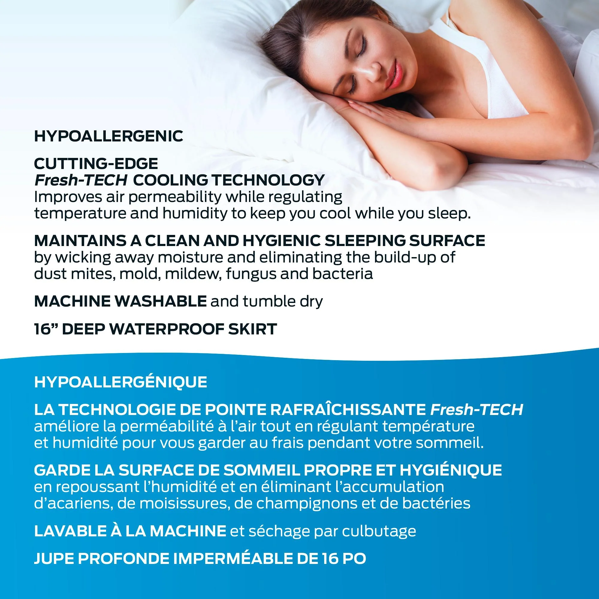 Comerco Protection pour matelas Double Protège-matelas Optimal - 100% imperméable 5 côtés (Double) - Image 5