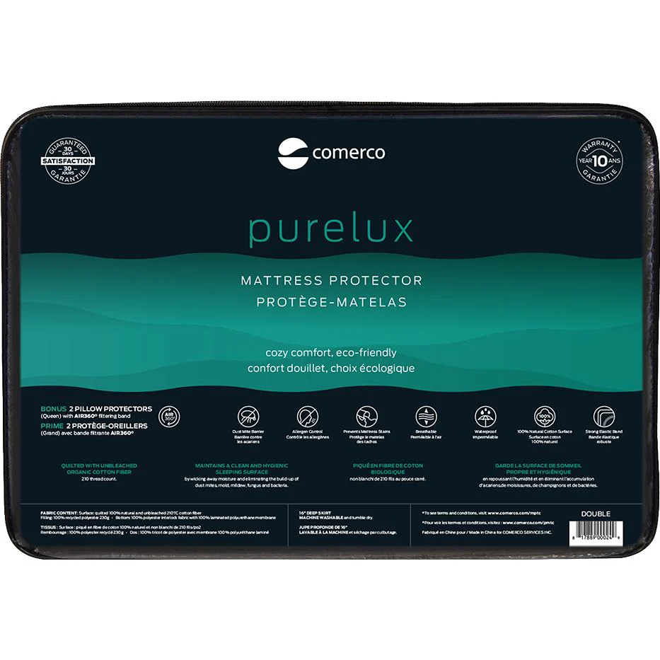 Comerco Protection pour matelas Double Protège-matelas Purelux - 100% imperméable (Double)
