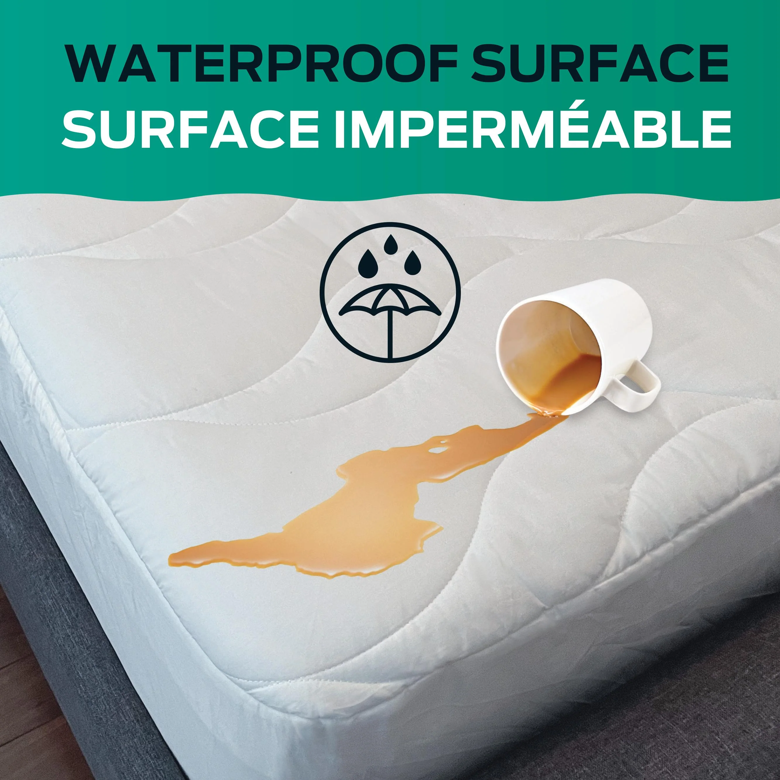 Comerco Protection pour matelas Grand Protège-matelas Purelux - 100% imperméable (Grand) - Image 2