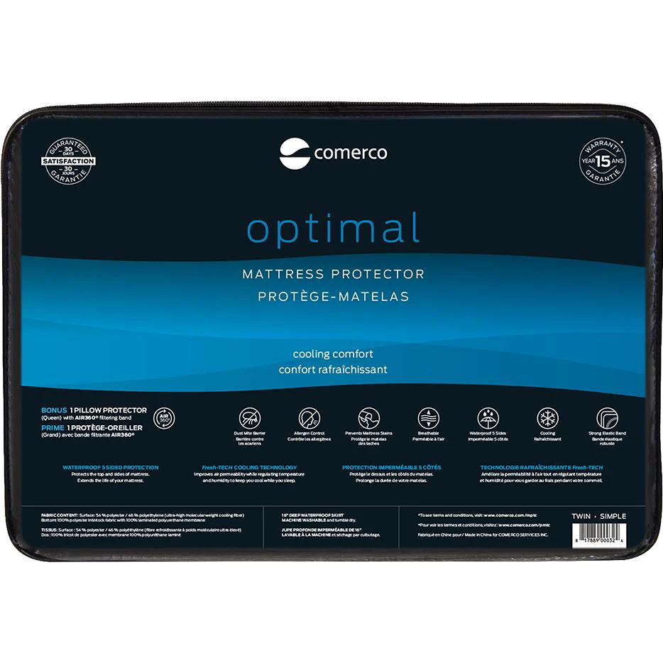 Comerco Protection pour matelas Simple Protège-matelas Optimal - 100% imperméable 5 côtés (Simple)