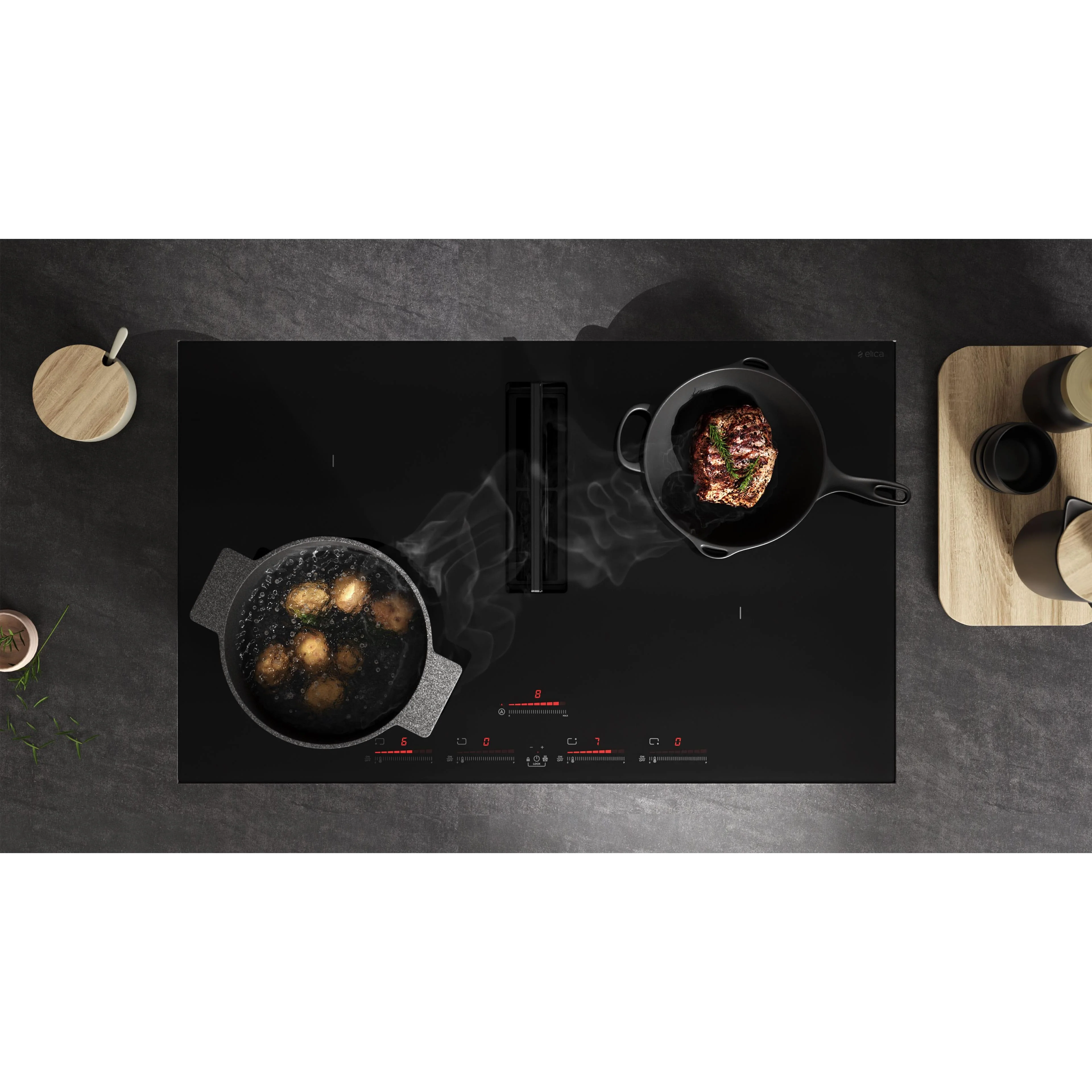 Elica Table de cuisson induction encastrée de 30 pouces avec système d'extraction 2 en 1 ENF430BL - Image 5