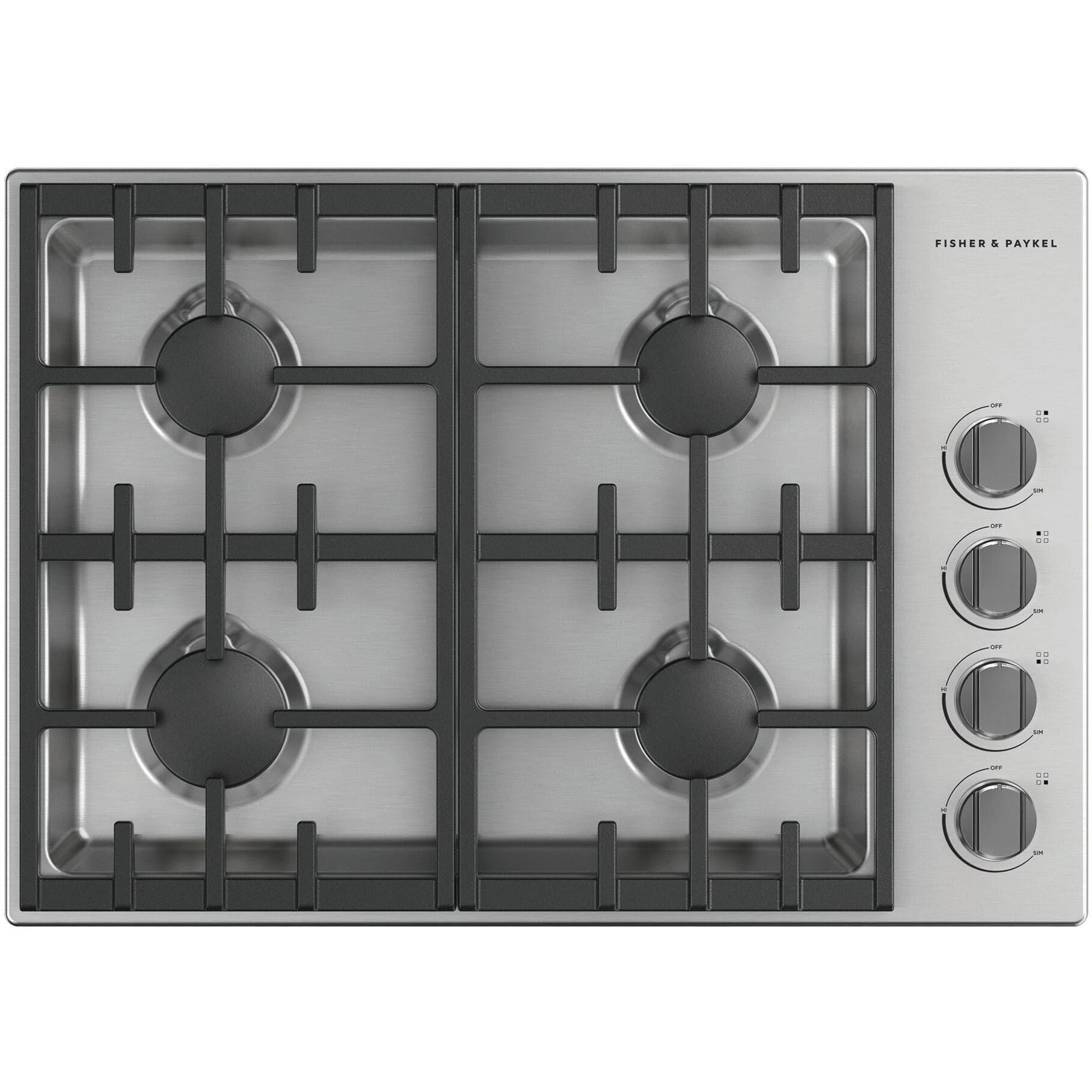 Fisher & Paykel Table de cuisson encastrée à gaz de 30 po. avec 4 brûleurs CDV3-304-N