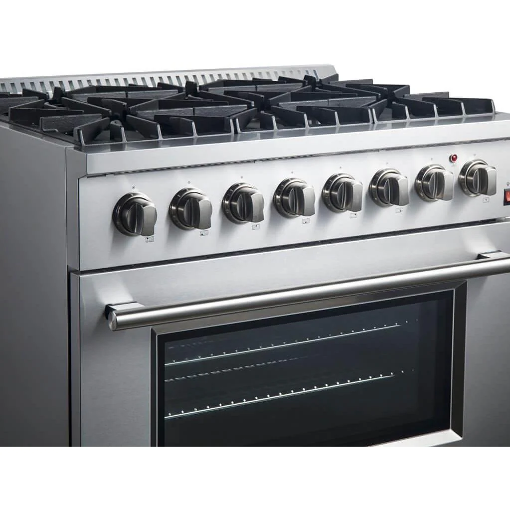 Forno Cuisinière autoportante à bi-énergie de 36 pouces avec technologie convection européenne véritable FFSGS6197-36 - Image 10