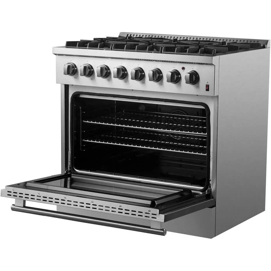 Forno Cuisinière autoportante à bi-énergie de 36 pouces avec technologie convection européenne véritable FFSGS6197-36 - Image 2