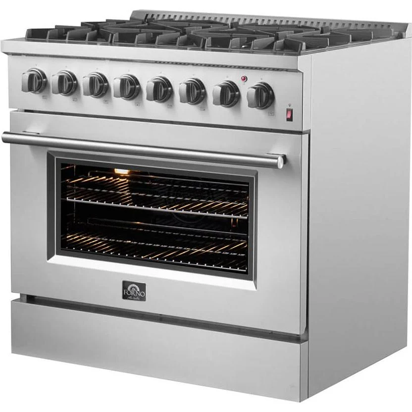 Forno Cuisinière autoportante à bi-énergie de 36 pouces avec technologie convection européenne véritable FFSGS6197-36 - Image 3
