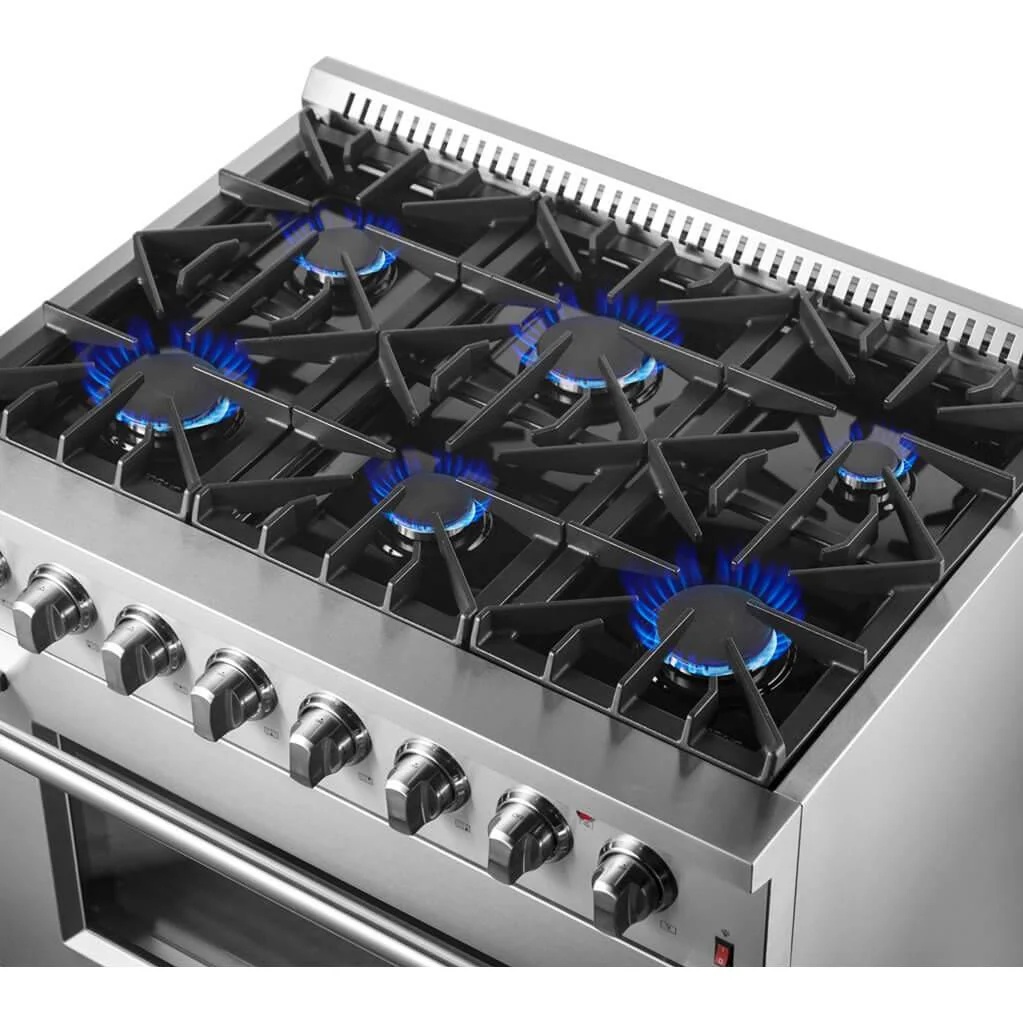 Forno Cuisinière autoportante à bi-énergie de 36 pouces avec technologie convection européenne véritable FFSGS6197-36 - Image 5
