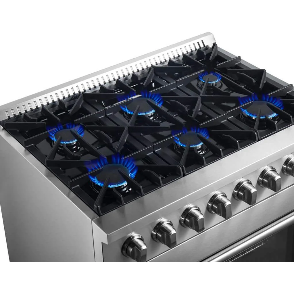 Forno Cuisinière autoportante à bi-énergie de 36 pouces avec technologie convection européenne véritable FFSGS6197-36 - Image 8