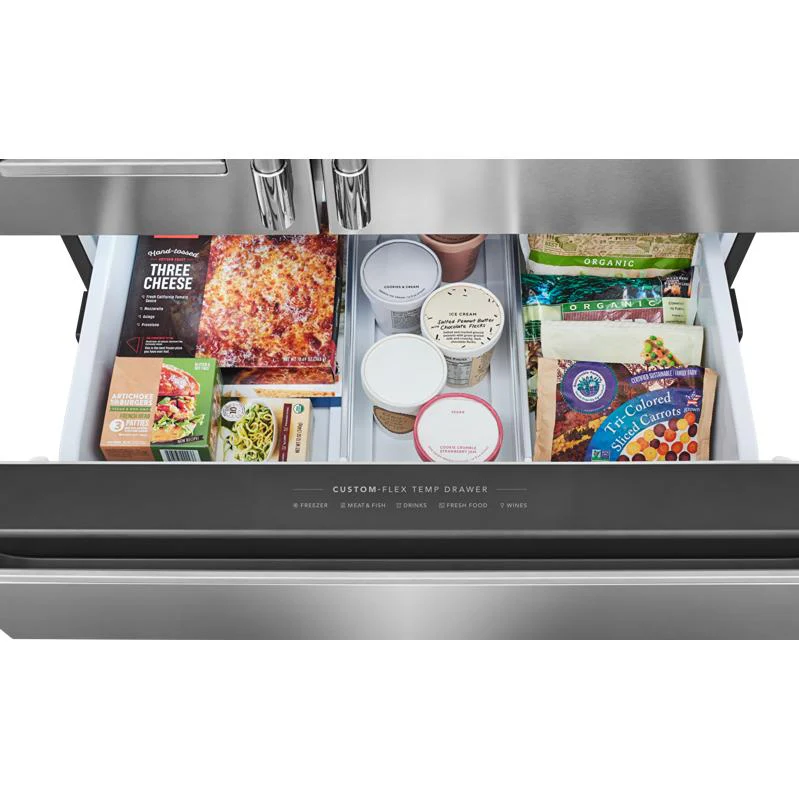 Frigidaire Professional Réfrigérateur quatre portes avec porte à deux battants à profondeur de comptoir de 36 pouces, 21 pi. cu. avec tiroir température Custom-Flex® PRMC2290BF - Image 17