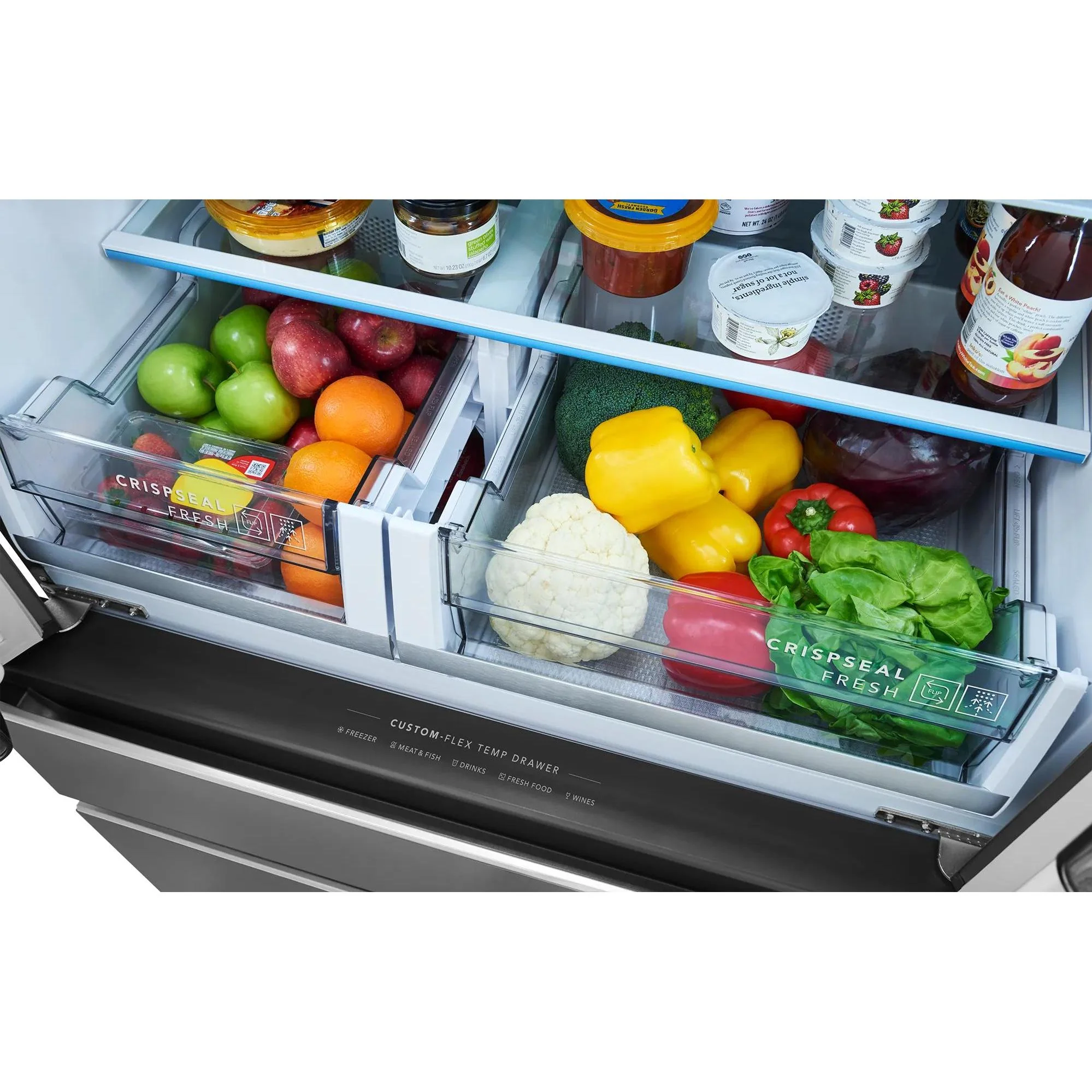 Frigidaire Professional Réfrigérateur quatre portes avec porte à deux battants autoportant de 36 pouces, 26,3 pi. cu. avec tiroir température Custom-Flex® PRMS2790BF - Image 10