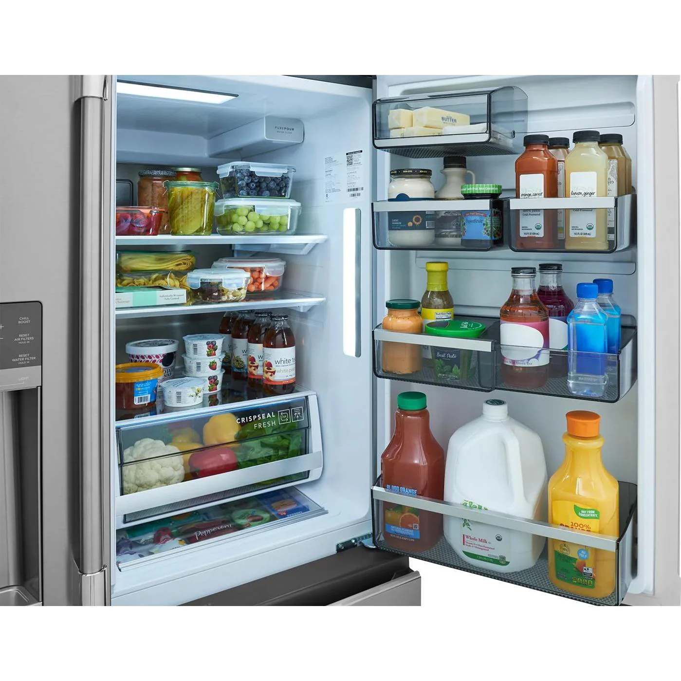 Frigidaire Professional Réfrigérateur quatre portes avec porte à deux battants autoportant de 36 pouces, 26,3 pi. cu. avec tiroir température Custom-Flex® PRMS2790BF - Image 5