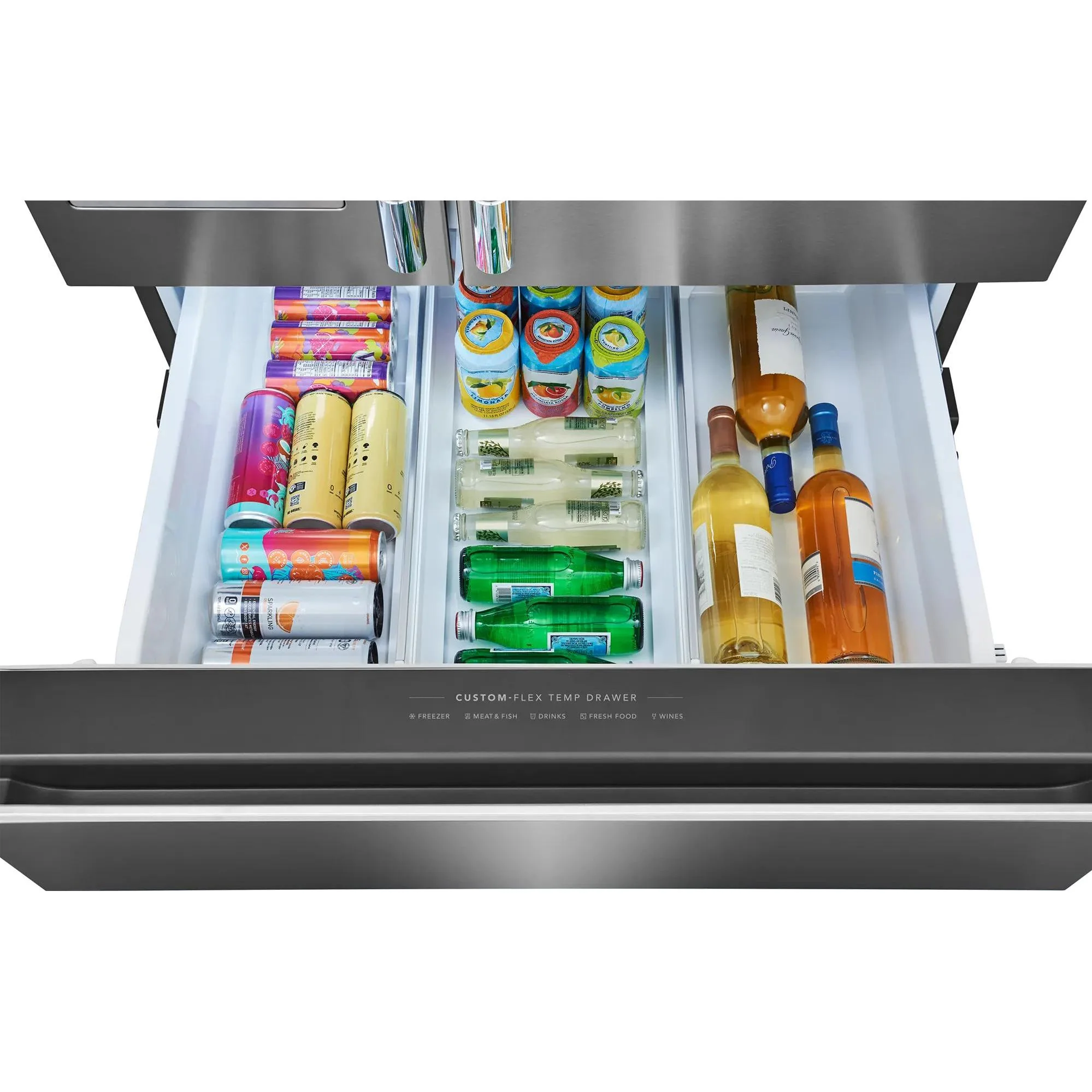 Frigidaire Professional Réfrigérateur quatre portes avec porte à deux battants autoportant de 36 pouces, 26,3 pi. cu. avec tiroir température Custom-Flex® PRMS2790BF - Image 6