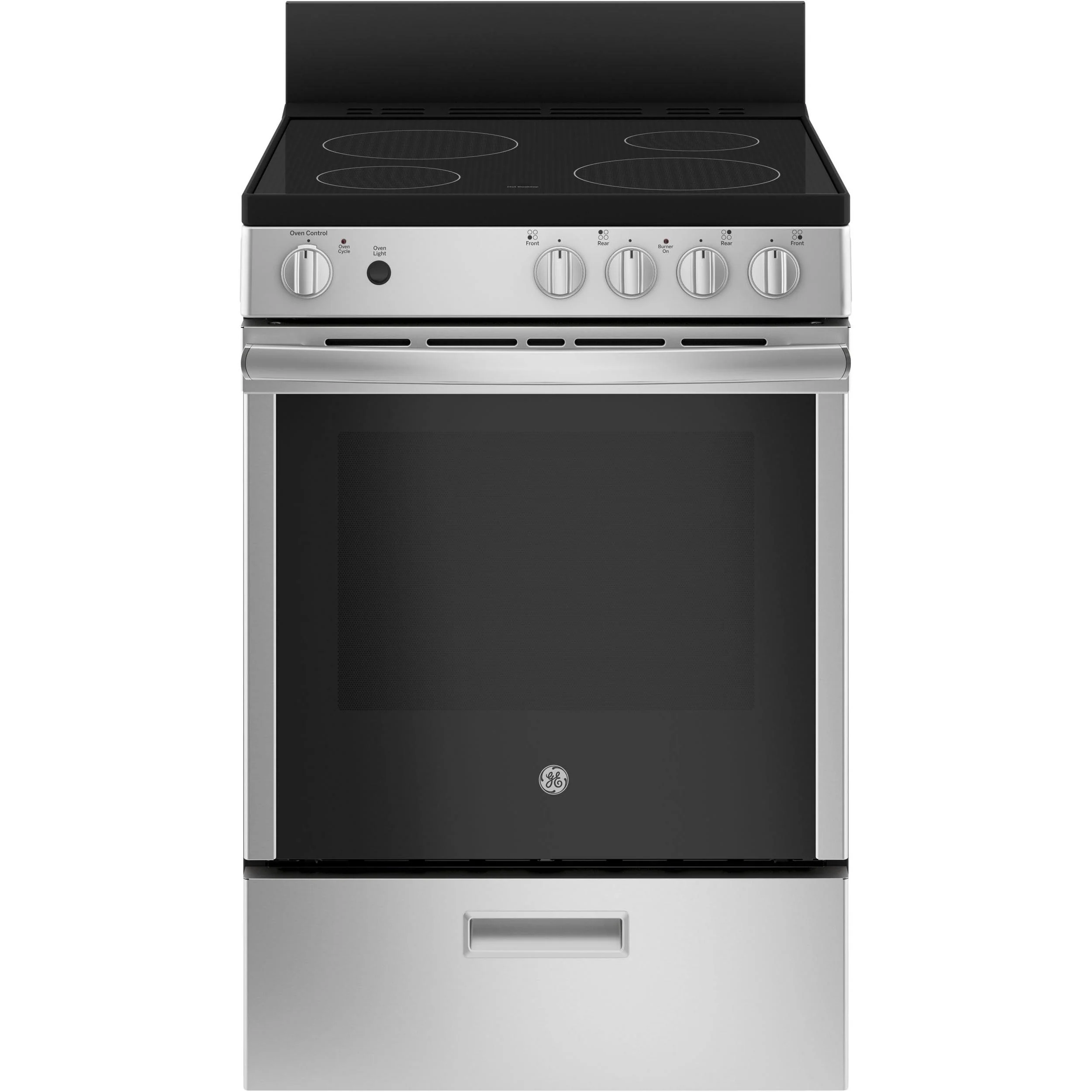 GE Cuisinière amovible électrique de 24 po avec dosseret détachable JCAS640RMSS