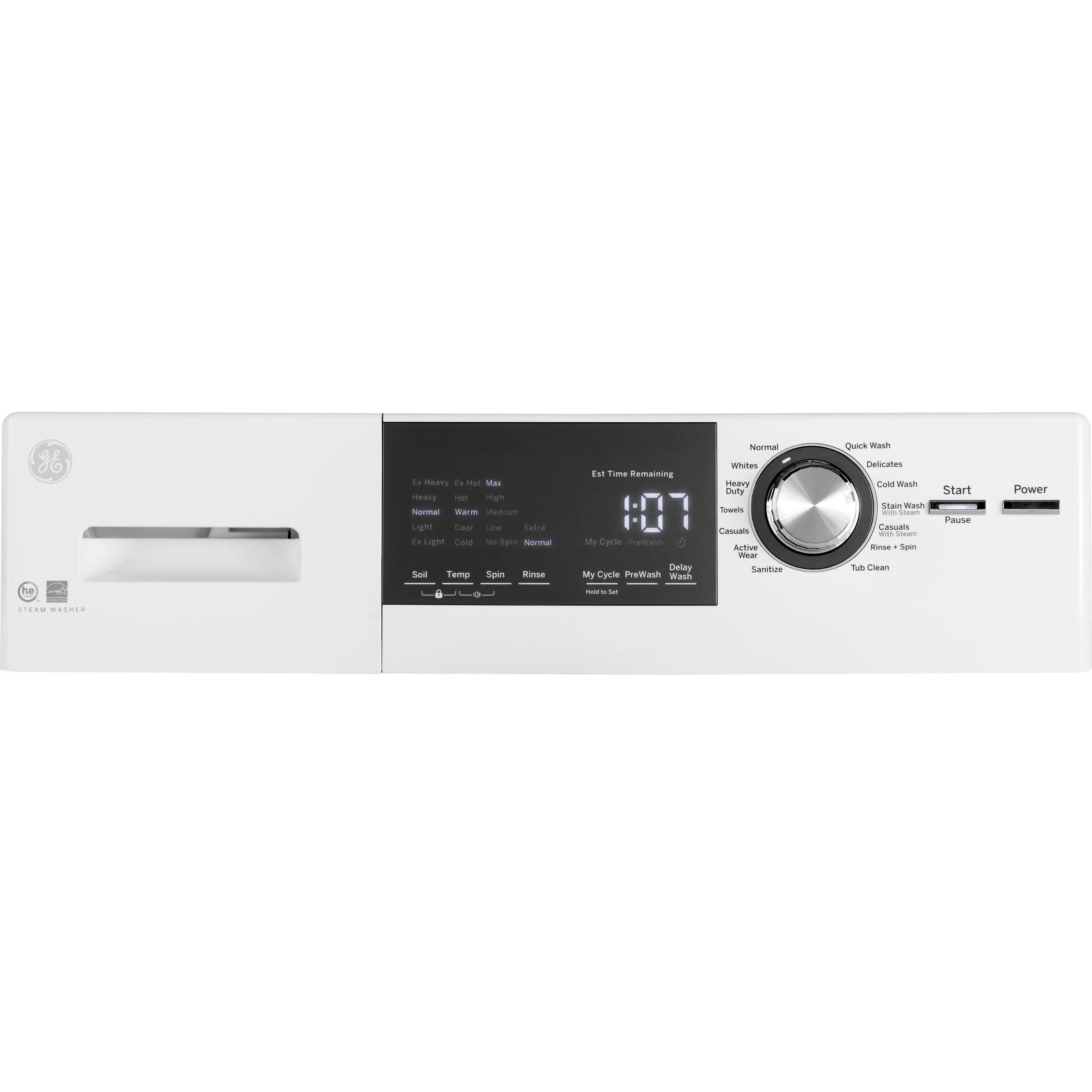 GE Laveuse à chargement frontale de 2,8 pi cu avec vapeur GFW148SSMWW - Image 3