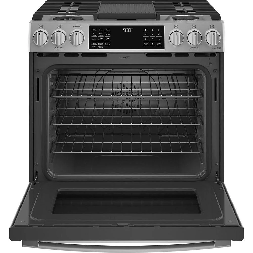 GE Profile Cuisinière encastrable à biénergie de 30 po. avec technologie de la friture à l'air sans préchauffage PC2S930YPFS - Image 3