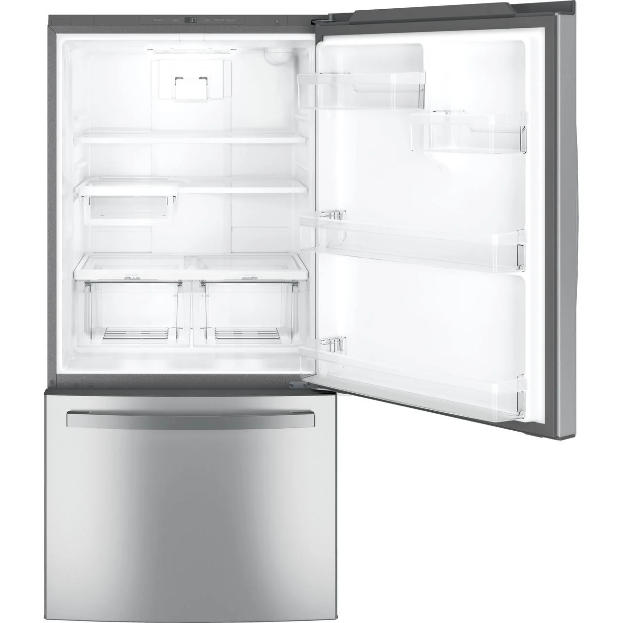 GE Réfrigérateur à congélateur inférieur amovible de 33 po., 24.8 pi.cu. avec machine à glaçons interne GDE25EYKFS - Image 3