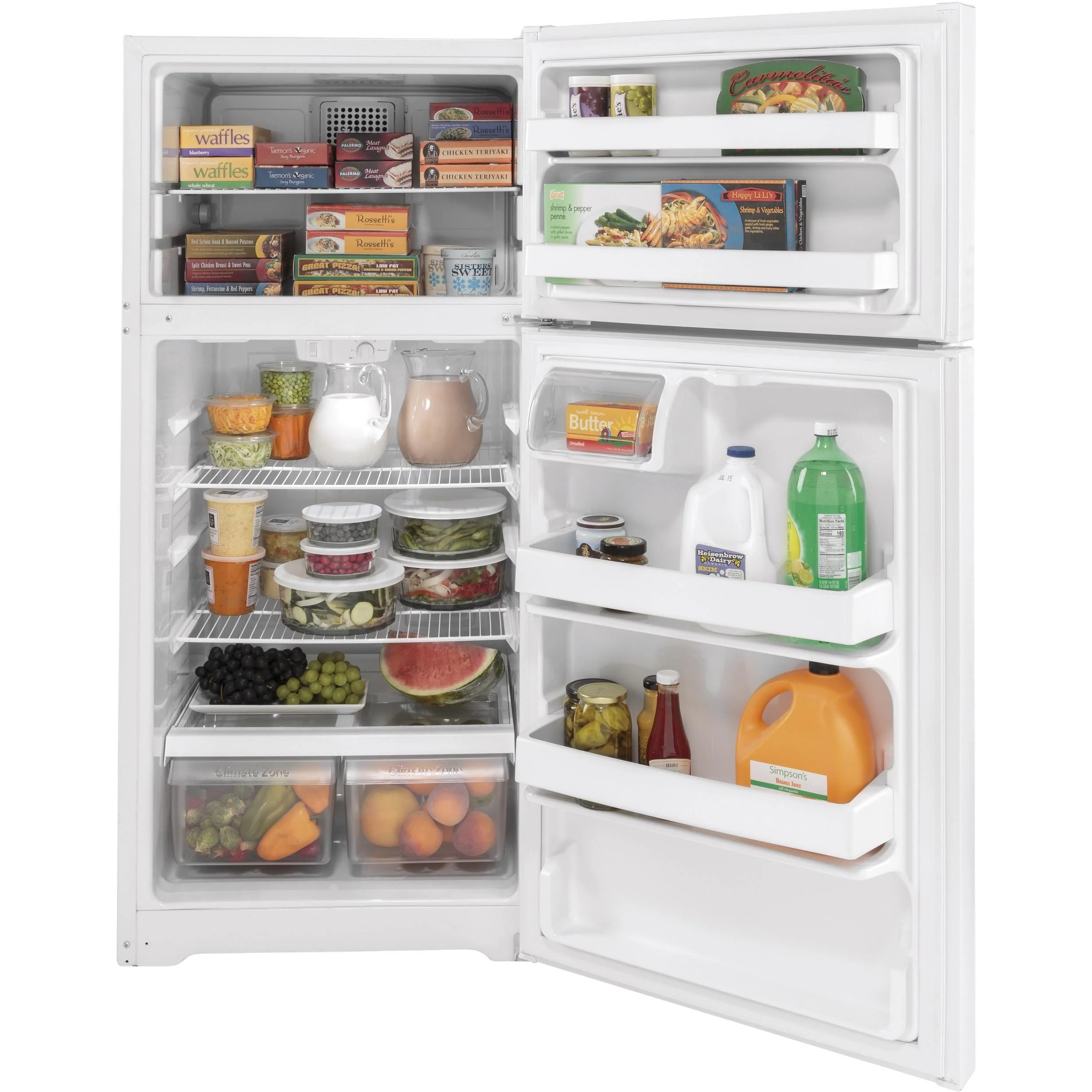 GE Réfrigérateur à congélateur supérieur amovible de 28 po., 15,6 pi.cu. avec ClimateKeeper™ GTE16DTNRWW - Image 3
