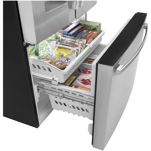 GE Réfrigérateur portes françaises 3-portes amovible de 36 po, 25,6 pi cu avec systÚme Multiflow Air GFE26JYMFS - Image 5