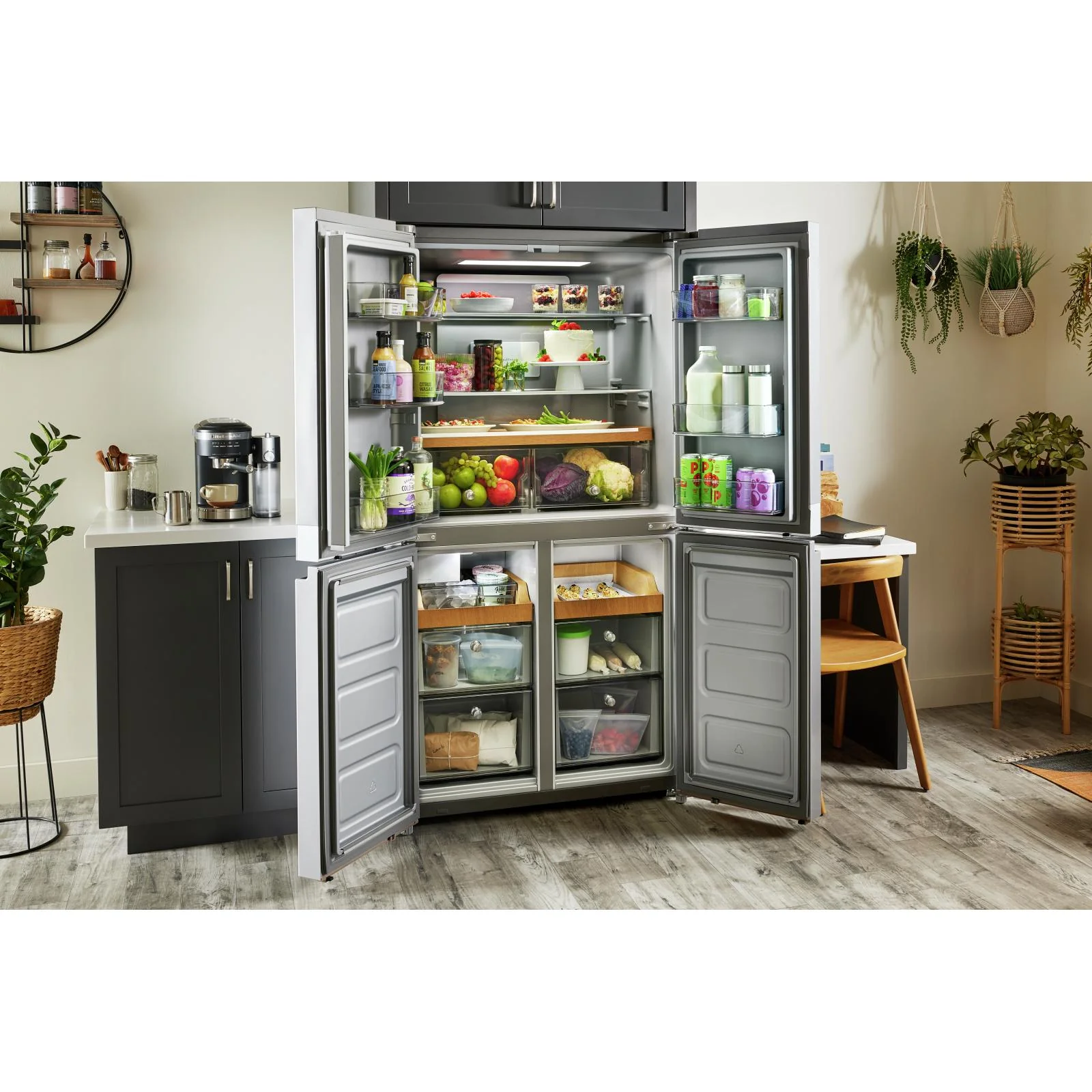 Germain Larivière Réfrigérateur quatre portes avec porte à deux battants de 36 pouces, 19,4 pi. cu. avec finition PrintShield™ KitchenAid KRQC506MPS- Vente finale- Modèle de plancher - Vendu tel quel - Image 20