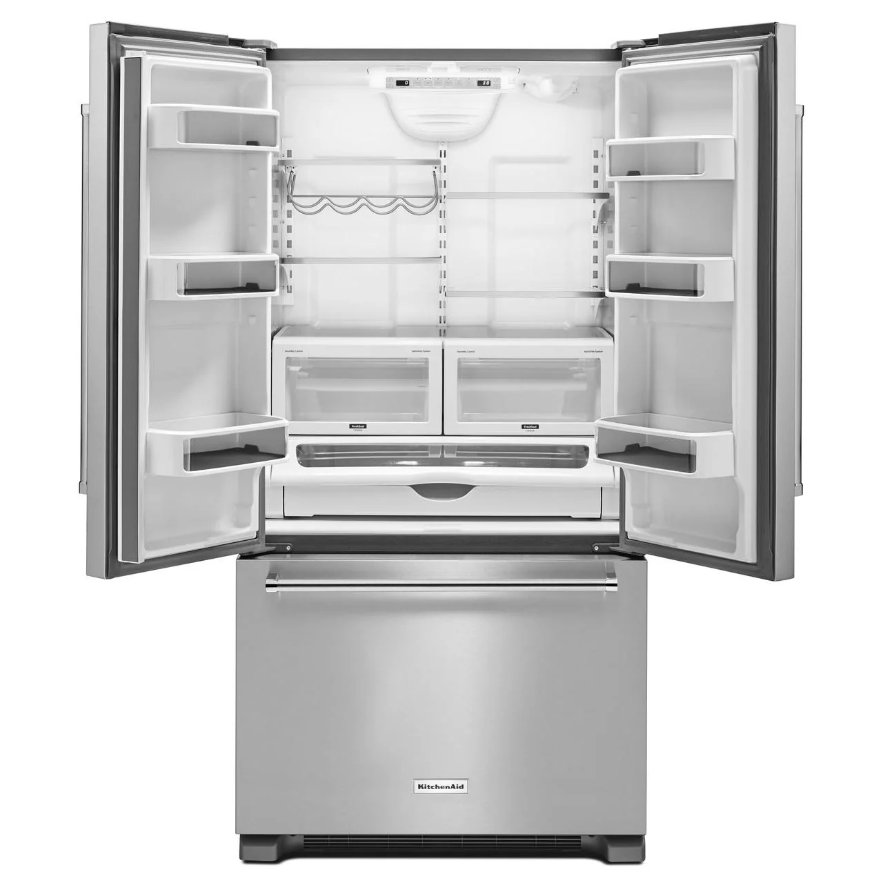 Germain Larivière Réfrigérateur trois portes avec porte à deux battants à profondeur de comptoir de 36 po., 22 pi.cu. avec distributeur d'eau interieur KitchenAid KRFC302ESS- Vente finale - Boite ouverte - Vendu tel quel - Image 2