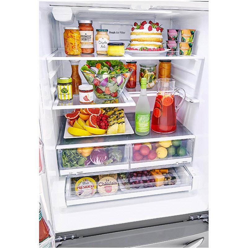Germain Larivière Réfrigérateur trois portes avec porte à deux battants amovible de 33 po., 24,5 pi.cu. avec distributeur d"eau et de glaçons LG LRFXS2503S- Vente finale - Boite ouverte - Vendu tel quel - Image 8