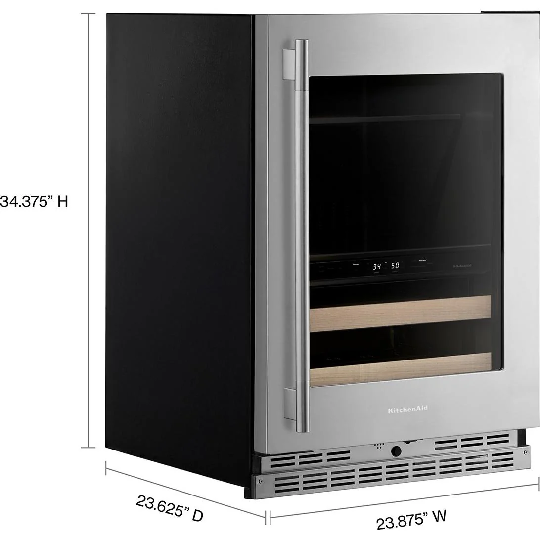 KitchenAid Centre de breuvages sous le comptoir de 4,89 pi. cu. à deux zones KUBR524SPS - Image 7