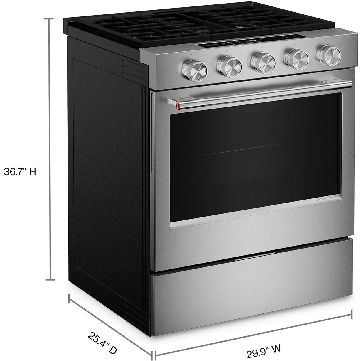 KitchenAid Cuisinière à gaz encastrable intelligente de 30 po avec modes de cuisson par convection KSGS330SPS - Image 12