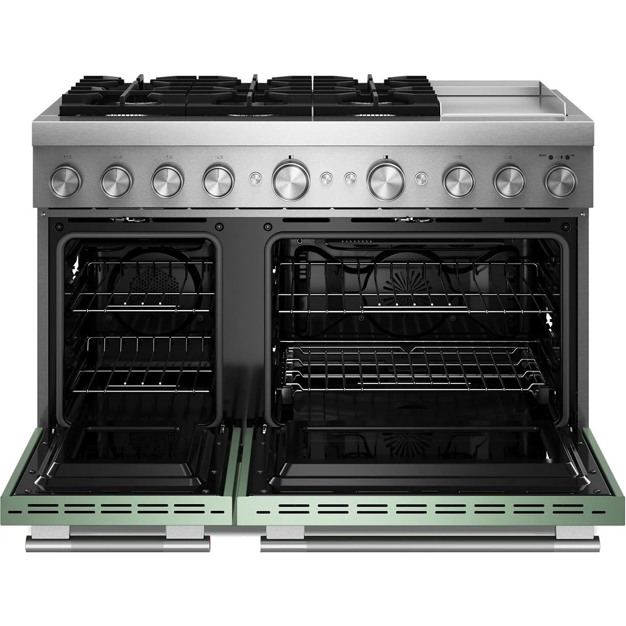 KitchenAid Cuisinière autoportante bi-énergie de style commercial de 48 pouces avec plaque chauffante KFDD948SDC - Image 3