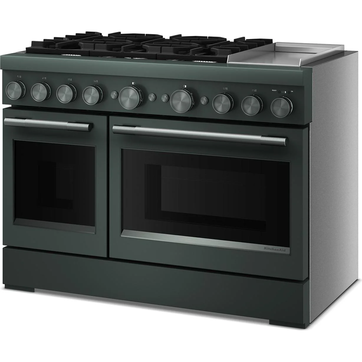 KitchenAid Cuisinière autoportante bi-énergie de style commercial de 48 pouces avec plaque chauffante KFDD948SJP - Image 3
