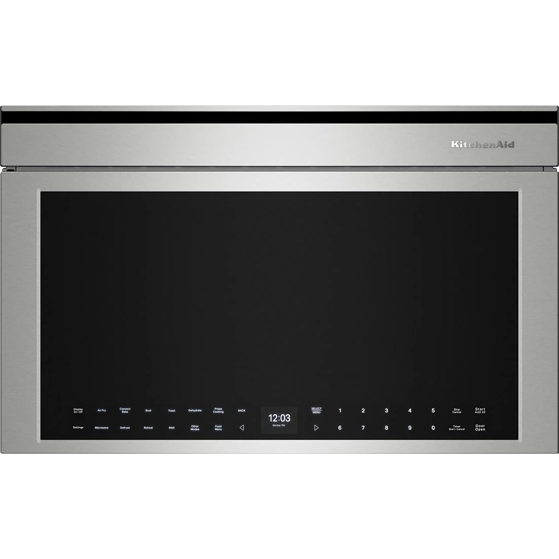 KitchenAid Four à micro-ondes encastré de 30 pouces, 1,1 pi. cu. avec mode friteuse à air YKMBT730SPS