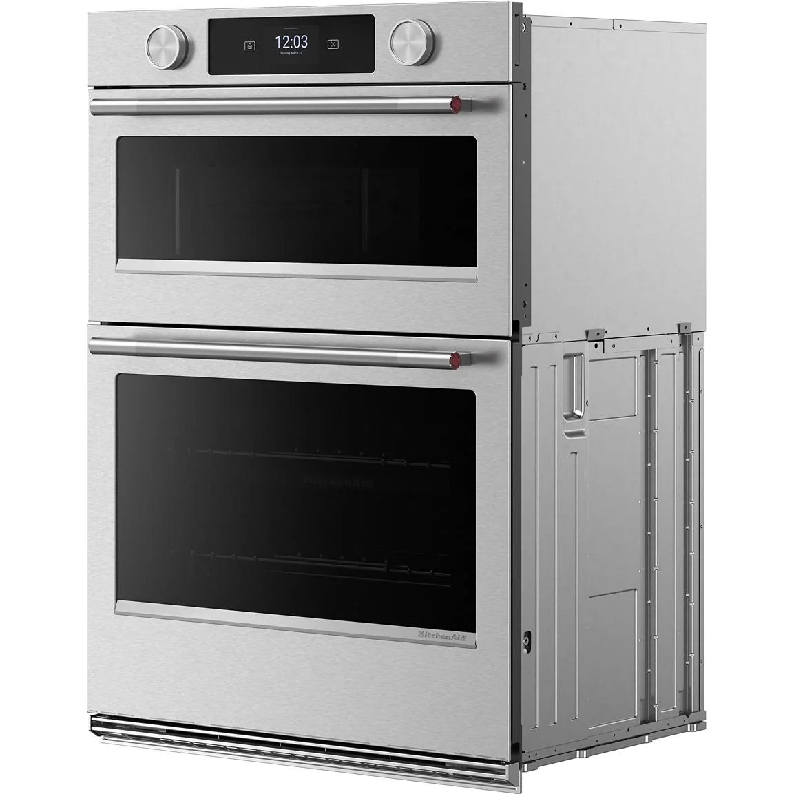 KitchenAid Four mural combiné encastré de 27 pouces avec four à micro-ondes avec technologie convection KOEC727SPS - Image 3