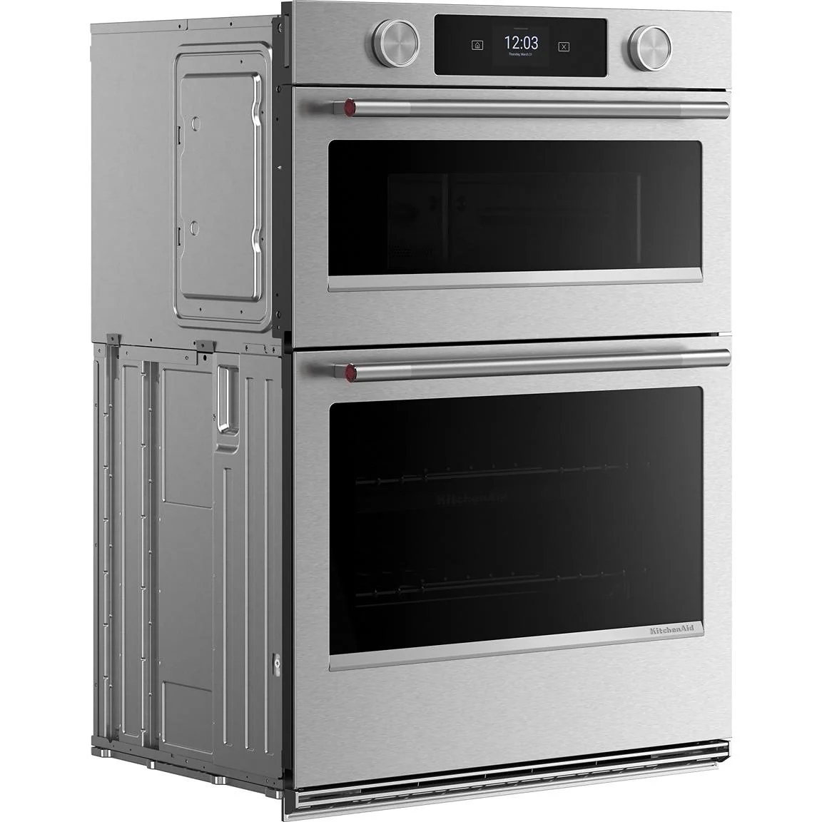 KitchenAid Four mural combiné encastré de 27 pouces avec four à micro-ondes avec technologie convection KOEC727SPS - Image 4