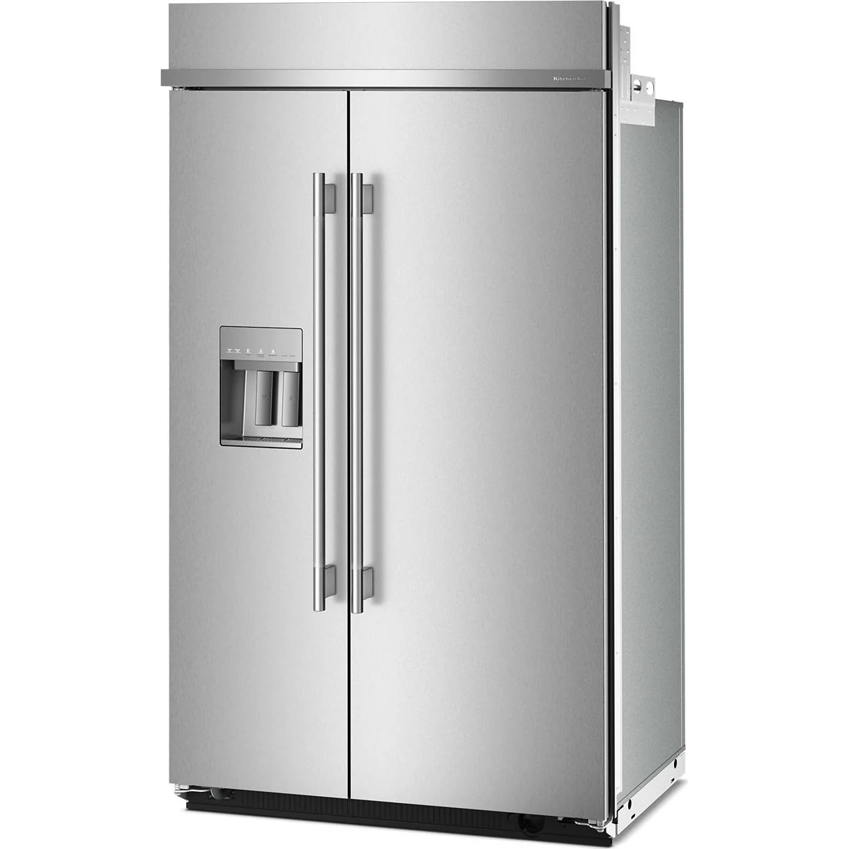 KitchenAid Réfrigérateur côte-à-côte intégré de 48 pouces, 29,4 pi. cu. avec distributeur d'eau et de glace externe KBSD748SPS - Image 3