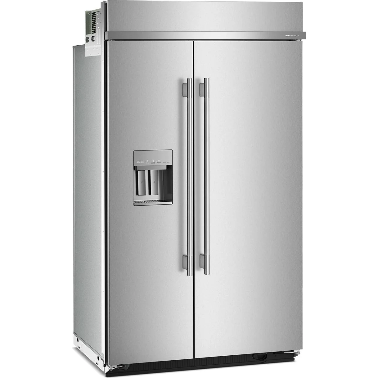 KitchenAid Réfrigérateur côte-à-côte intégré de 48 pouces, 29,4 pi. cu. avec distributeur d'eau et de glace externe KBSD748SPS - Image 4