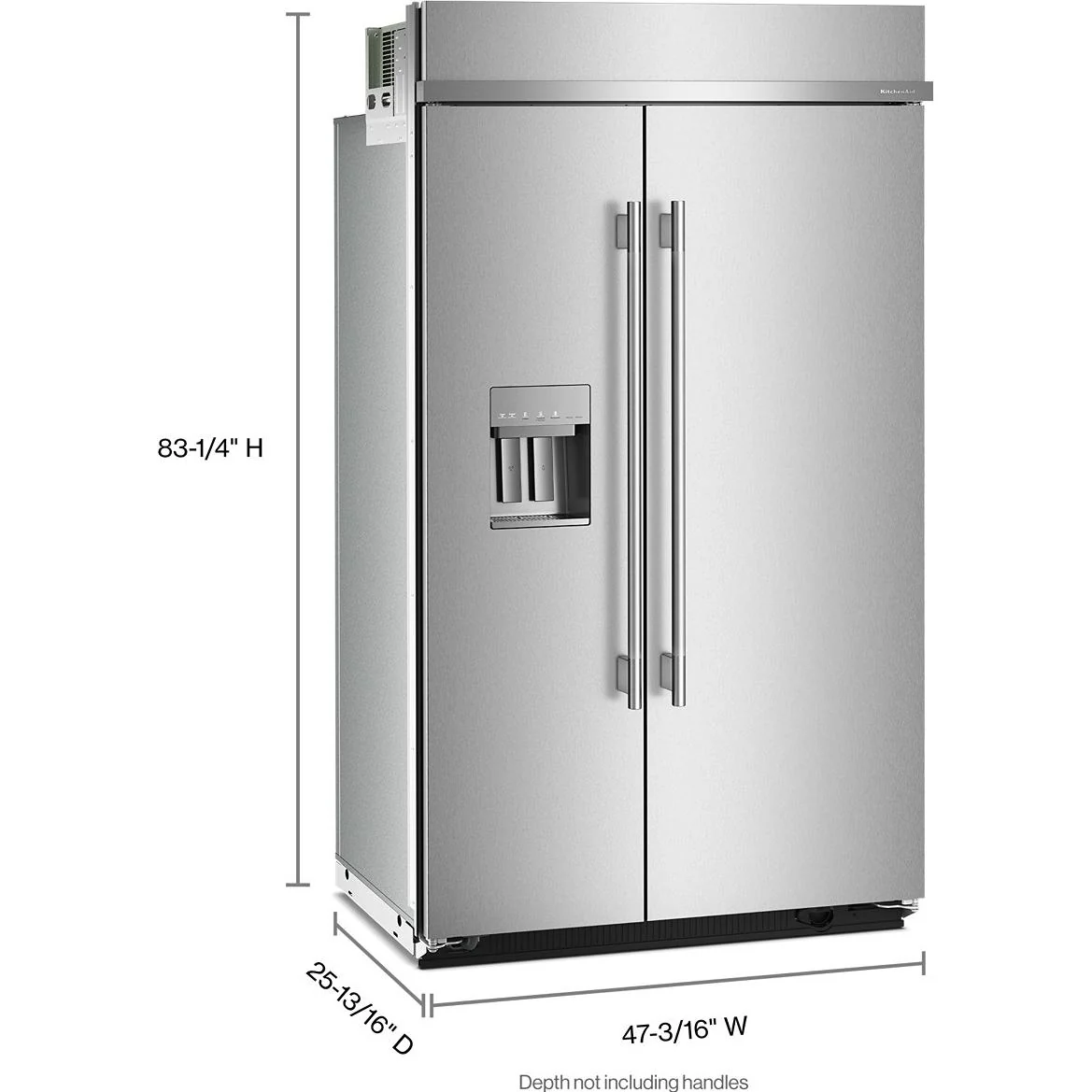 KitchenAid Réfrigérateur côte-à-côte intégré de 48 pouces, 29,4 pi. cu. avec distributeur d'eau et de glace externe KBSD748SPS - Image 5