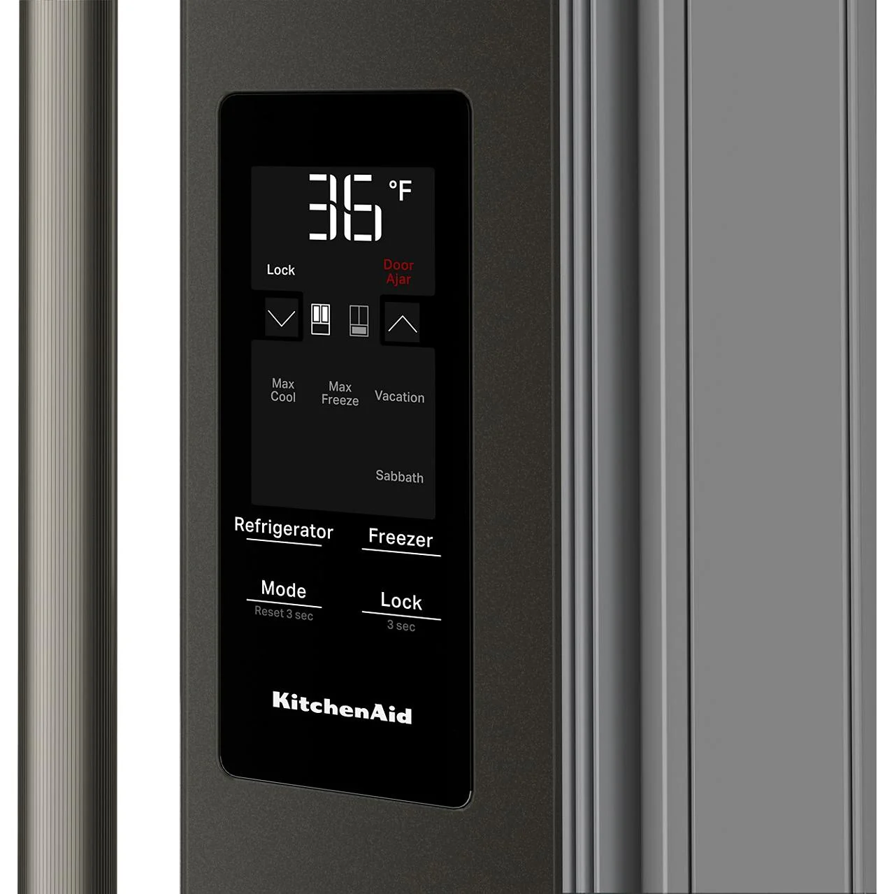 KitchenAid Réfrigérateur quatre portes avec porte à deux battants autoportant de 36 pouces, 29,51 pi. cu. avec distributeur d'eau et de glace - Image 5