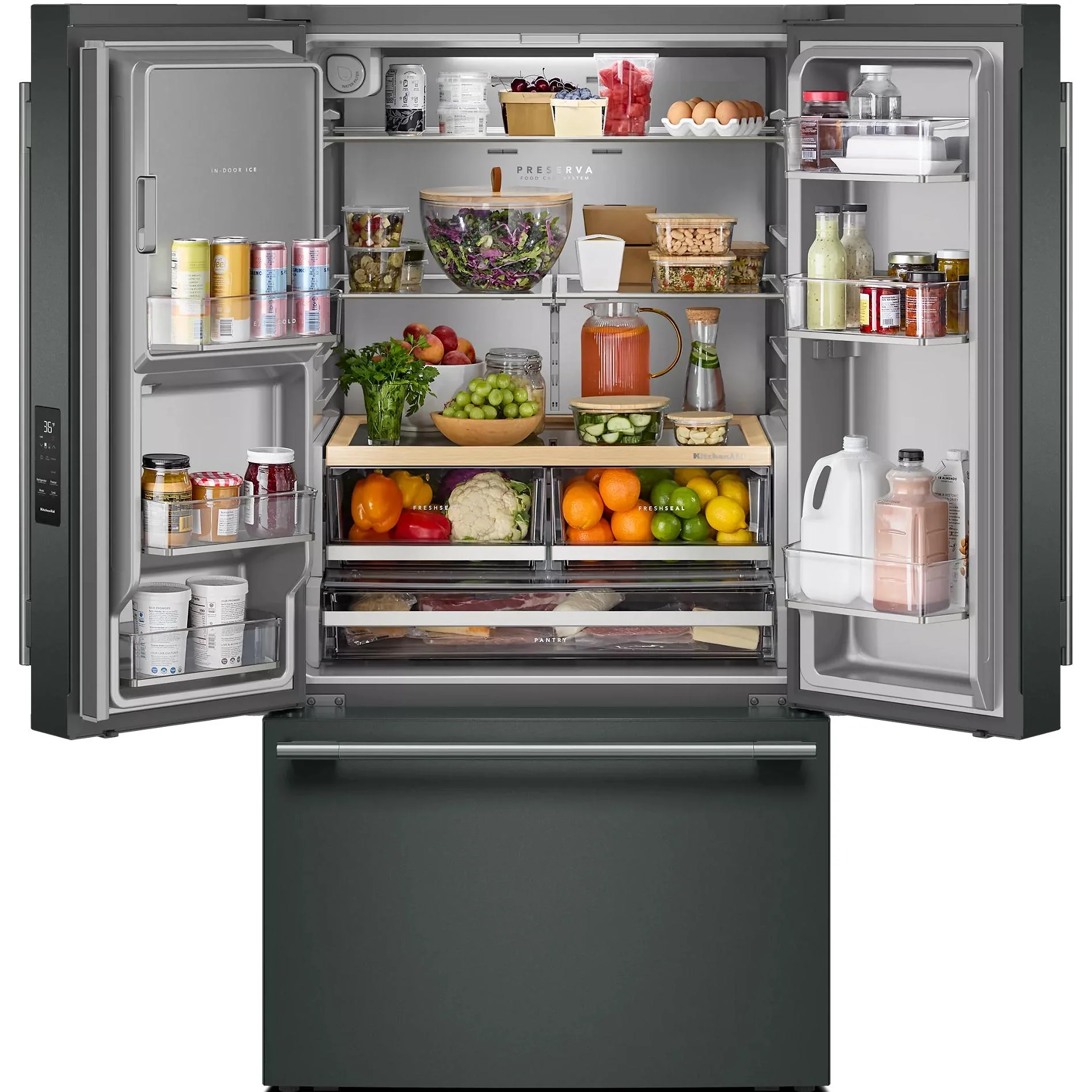 KitchenAid Réfrigérateur trois portes avec porte à deux battants de 36 pouces, 30 pi. cu. avec système distributeur d'eau et de glaçons - Image 19
