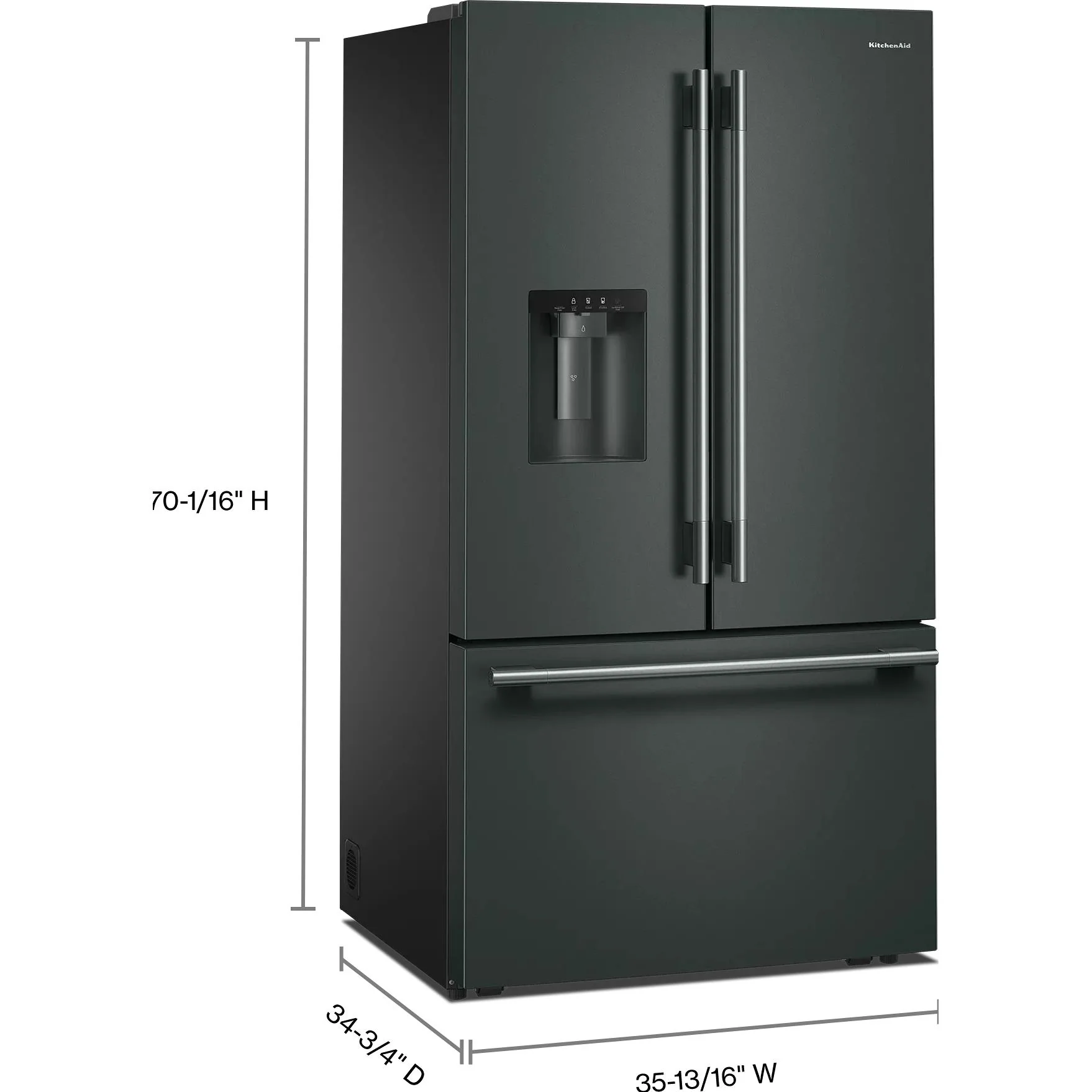 KitchenAid Réfrigérateur trois portes avec porte à deux battants de 36 pouces, 30 pi. cu. avec système distributeur d'eau et de glaçons - Image 22