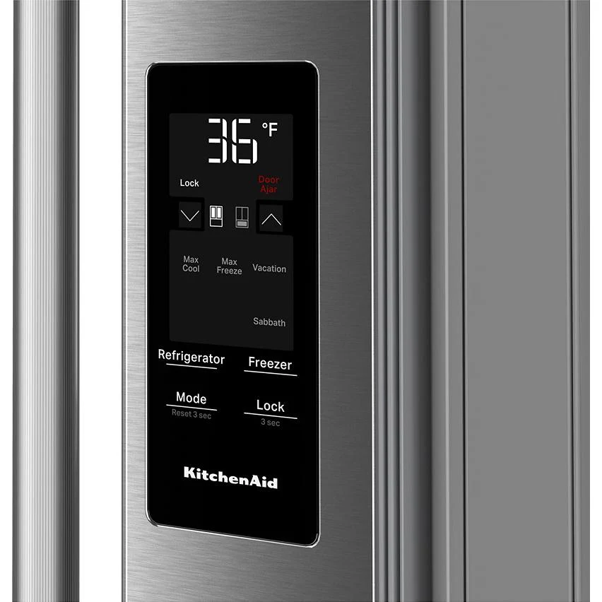 KitchenAid Réfrigérateur trois portes avec porte à deux battants de 36 pouces, 30 pi. cu. avec système distributeur d'eau et de glaçons - Image 6