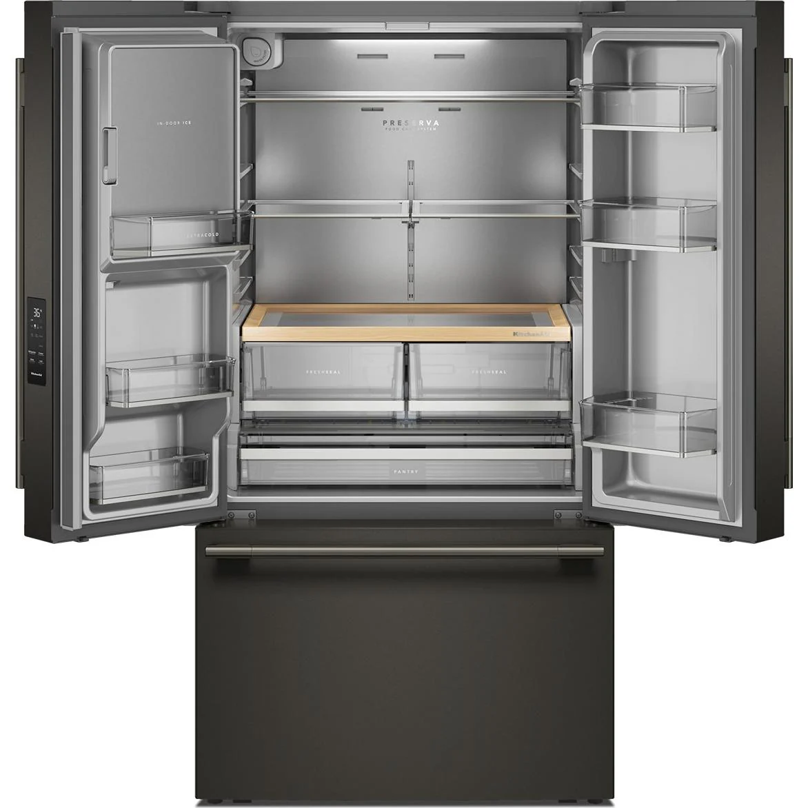 KitchenAid Réfrigérateur trois portes avec porte à deux battants de 36 pouces, 30 pi. cu. avec système distributeur d'eau et de glaçons - Image 9