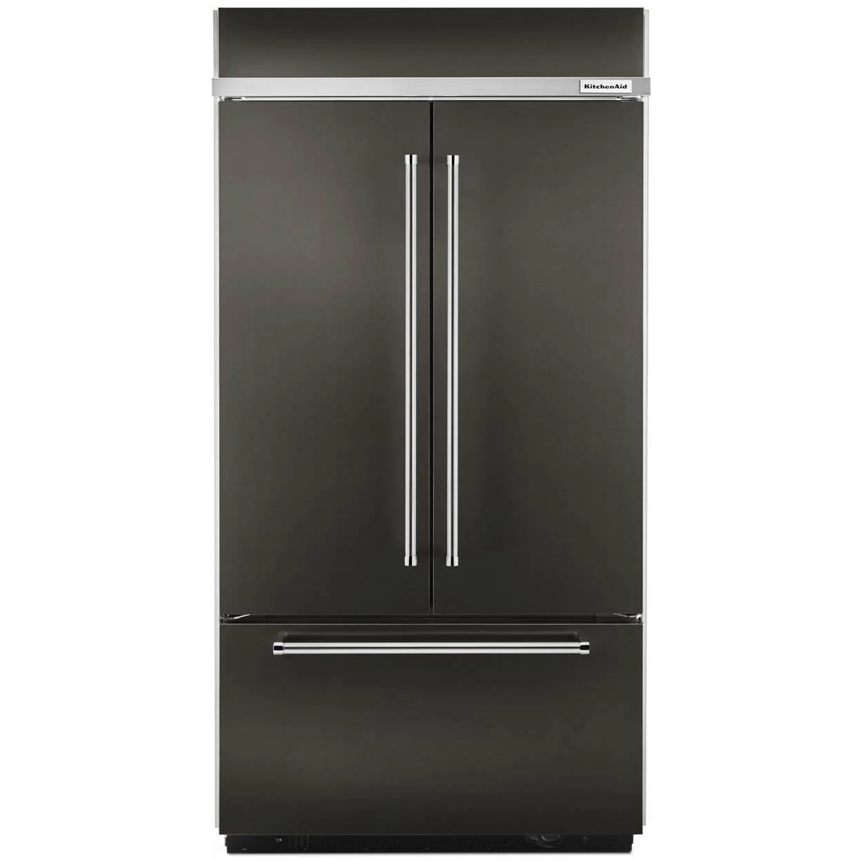 KitchenAid Réfrigérateur trois portes avec porte à deux battants intégré de 43 po., 24.2 pi.cu. avec intérieur Design Platinum KBFN502EBS