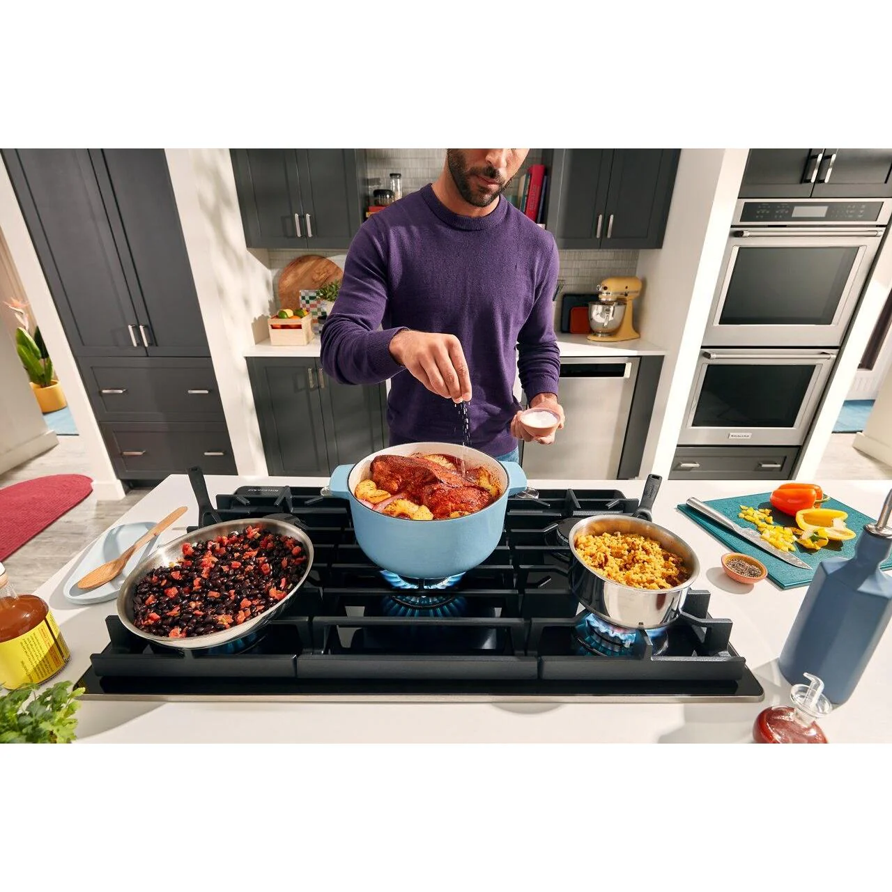 KitchenAid Table de cuisson encastrée à gaz de 30 pouces avec 5 brûleurs KCGG530PBL - Image 12