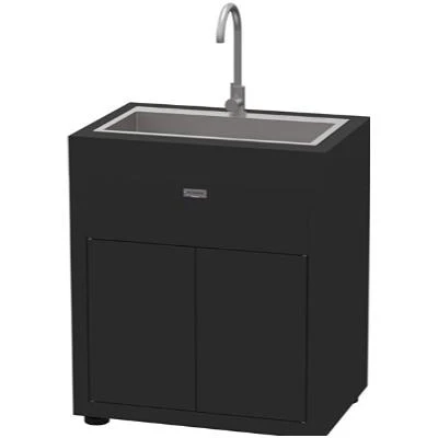 Le Marquier Meuble avec évier intégré 80 x 55 cm noir MC80PEVE13