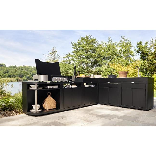 Le Marquier Meuble cuisson arrondi gauche 80 x 55 cm noir MC80ARGE13 - Image 2