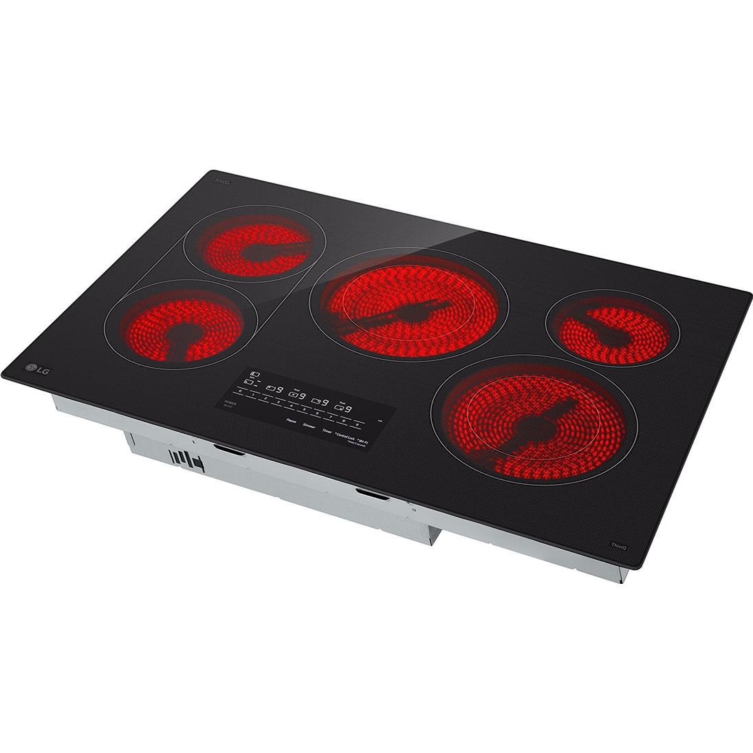 LG Table de cuisson encastrée électrique intelligente de 30 pouces avec 5 éléments CBEW3017BE - Image 7